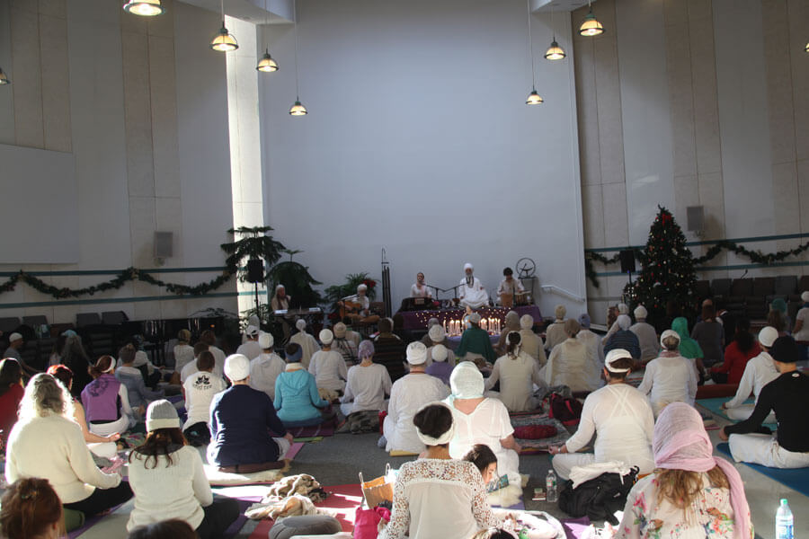 Khalsa group meditating